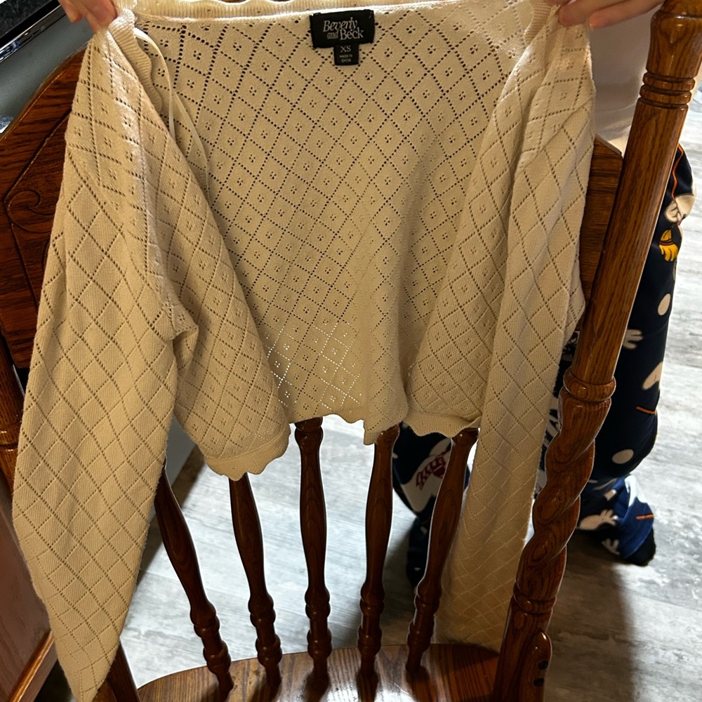 beverly and beck sara pointelle cardigan